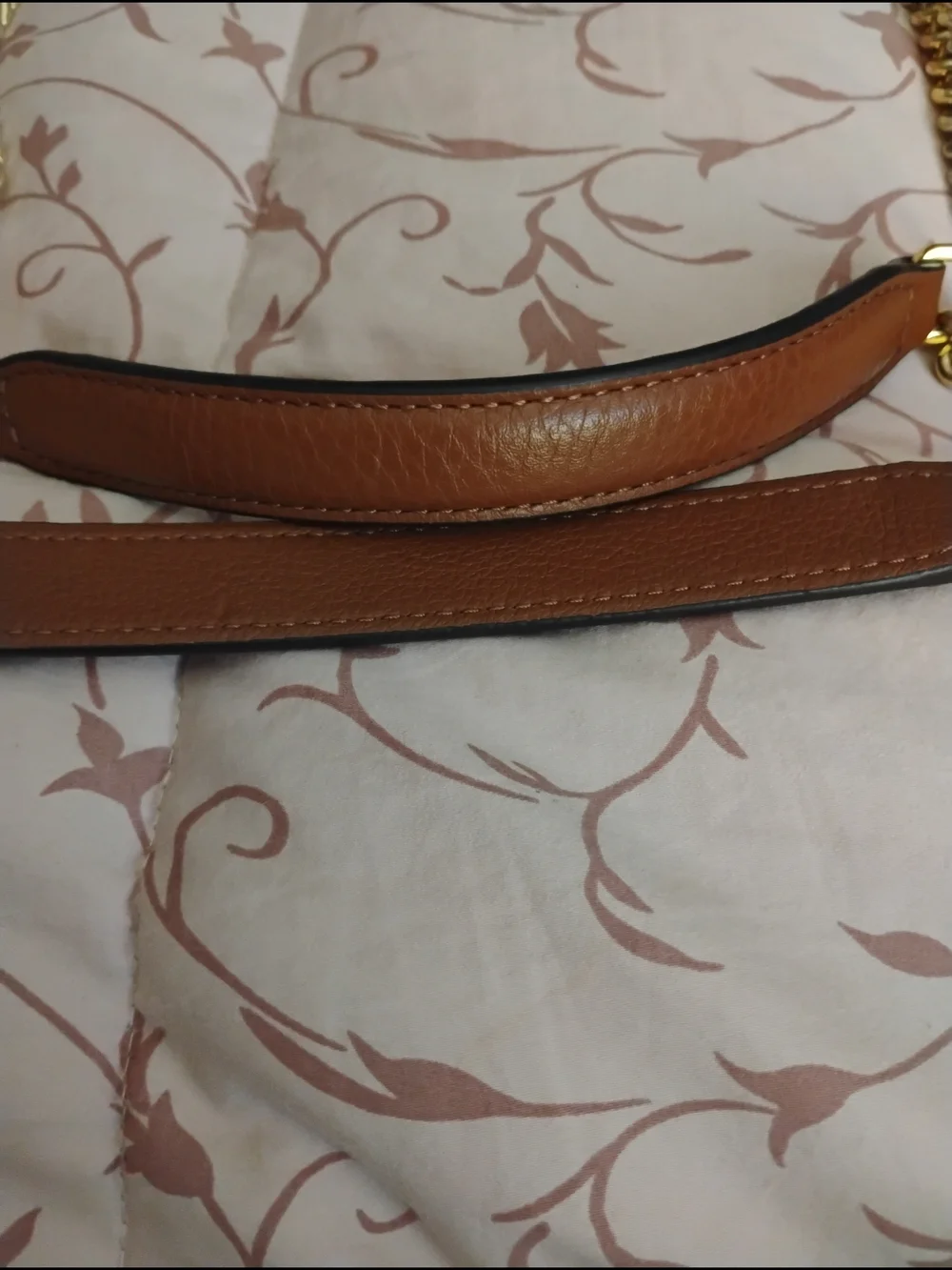 Ralph Lauren Brown Leather Chain Shoulder Bag